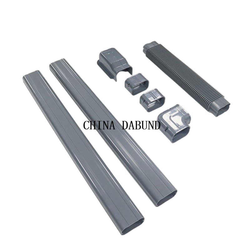 Серый комплект крышек из ПВХ с дизайном воздуховода для кондиционера