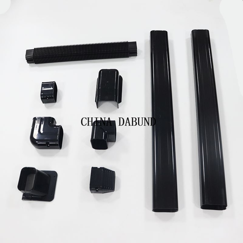 Črni PVC linijski pokrov za klimatsko napravo, linijski pokrov za kanale